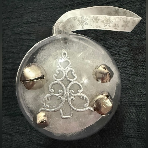 Charming Silver Holiday Ornament with Bells - Picture 1 of 1